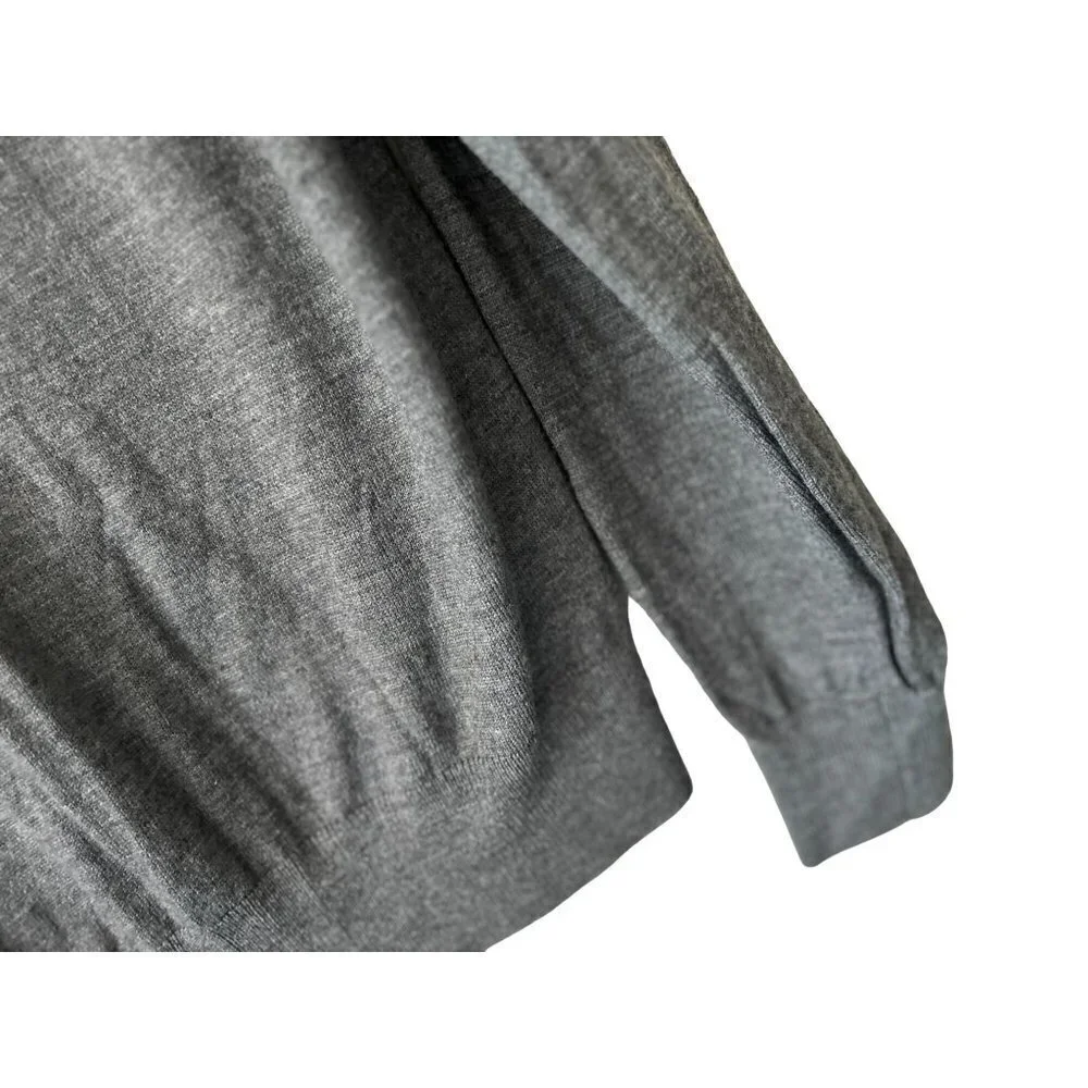 Merino Wool Banana Republic Pullover Sweater 1/4 Zipper Gray